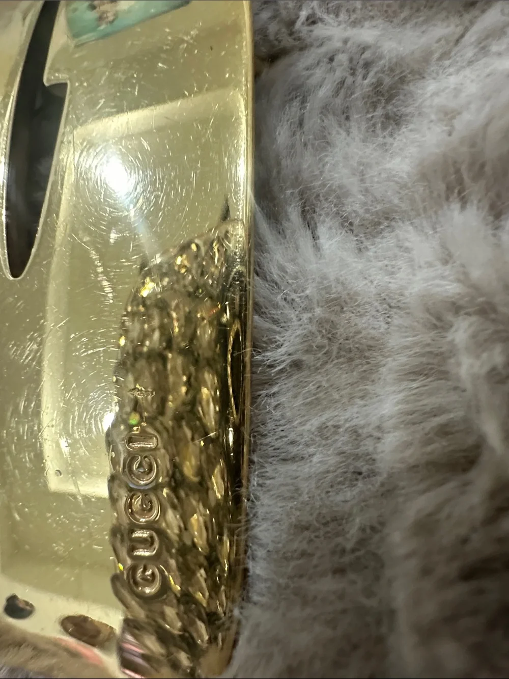Gucci Black Patent Leather Belt with Gold Buckle